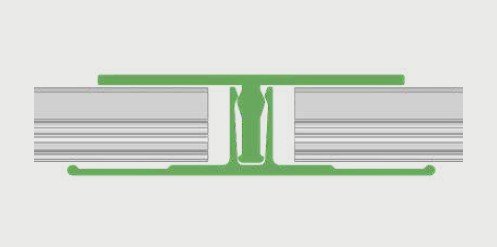 Technical illustration showing the placement and use of mounting clips in a VEDREX aluminum siding system