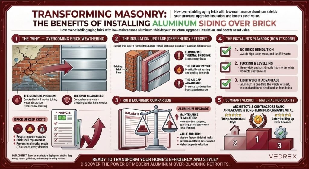 Aluminum Siding over Brick infographic