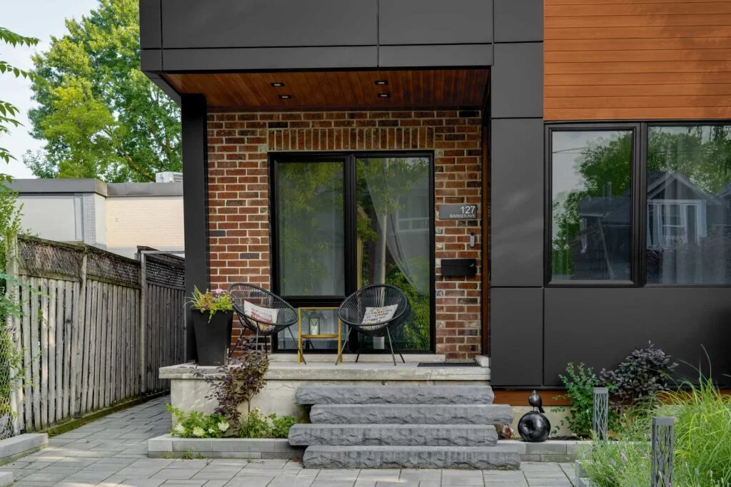 Wood Grain Aluminum Soffit used in one of Vedrex's project in East York, Ontario