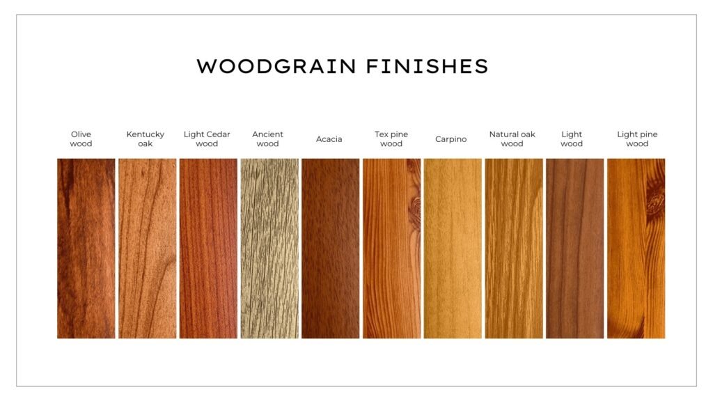 Vedrex wood grain soffit color chart