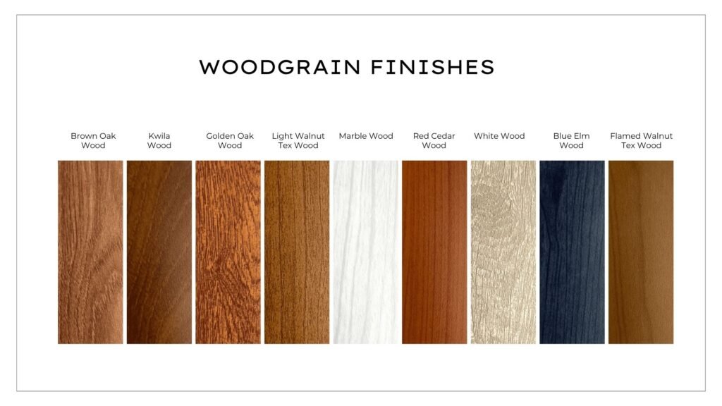 Vedrex wood grain soffit color chart